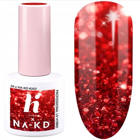 Полуперманентен лак за нокти, Hi Hybrid, 5 ml, Червен с блясък - eMAG.bg