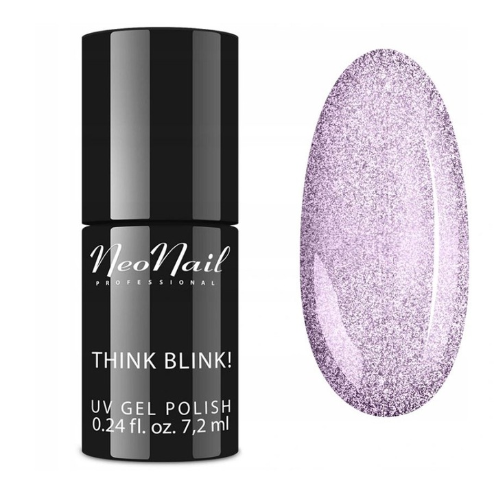 Oja semipermanenta, Neo Nail, 7.2 ml, Violet cu sclipici