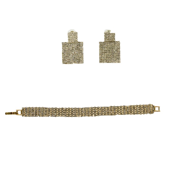 Set Darias, cercei si bratara din pietre semipretioase, Auriu, SD014