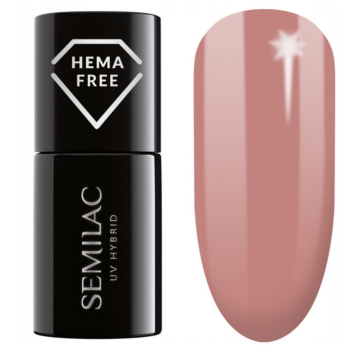 Полуперманентен лак за нокти, Semilac, 7 ml, Карамел