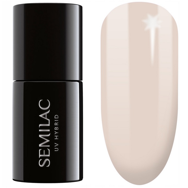Полуперманентен лак за нокти, Semilac, 7 ml, Nude