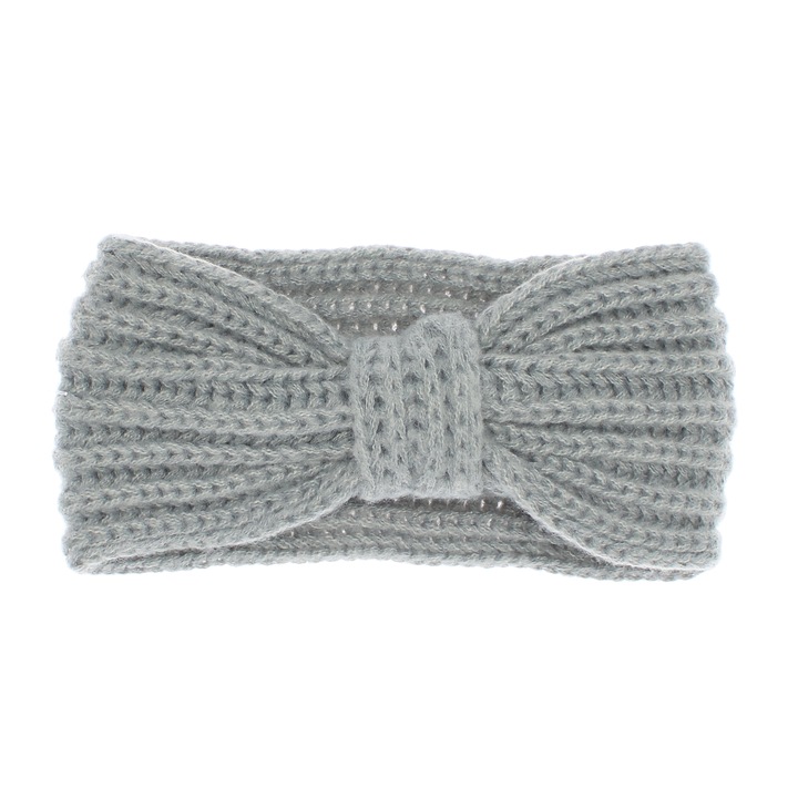 Bentita de par tricotata, de dama, 100% acril, ButicCochet, one size, Gri - BNT214