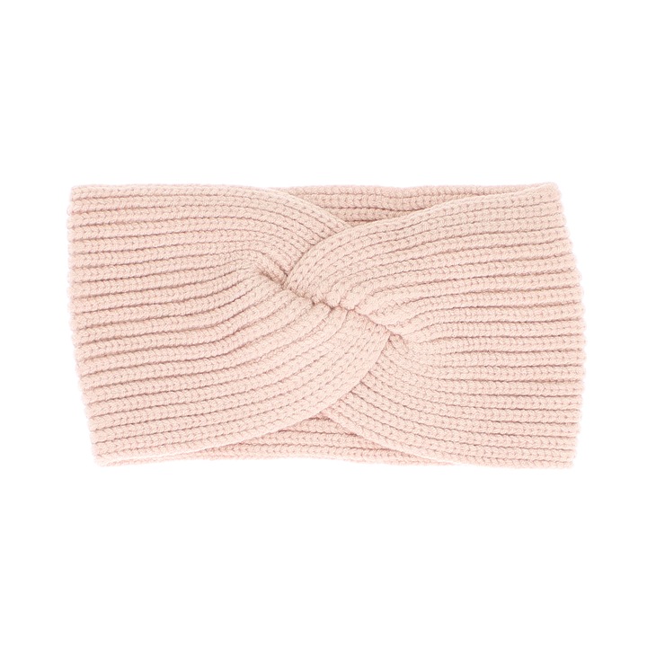 Kötött fejpánt, női, 100% akril, ButicCochet, egy méret, fonott modell, halvány rózsaszín - BNT231