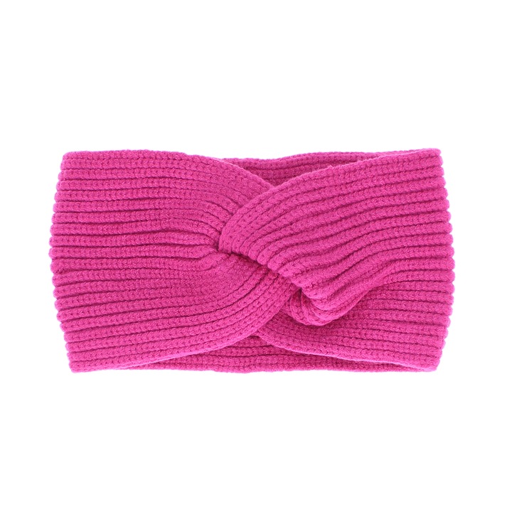 Kötött fejpánt, női, 100% akril, ButicCochet, egy méret, fonott modell, Fukszia - BNT232