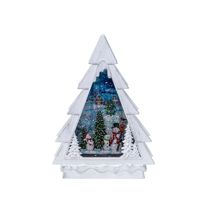 Karácsonyi dekoráció fa alakú, fényes, zenés, USB táp/elemek, BSP / CD5018_B1
