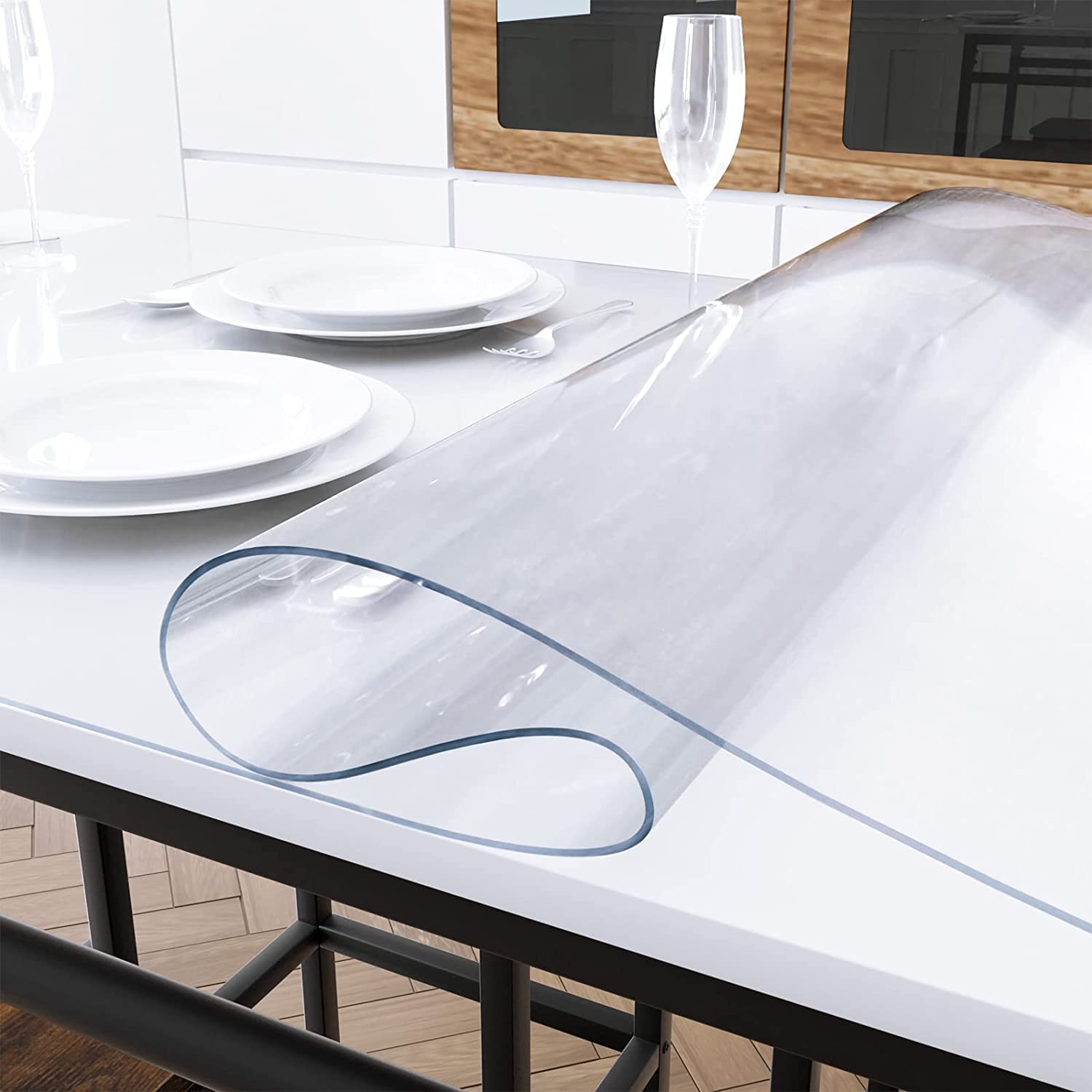 Damast Tischdecke Maßanfertigung Milano – Champagner, 130x100 Cm