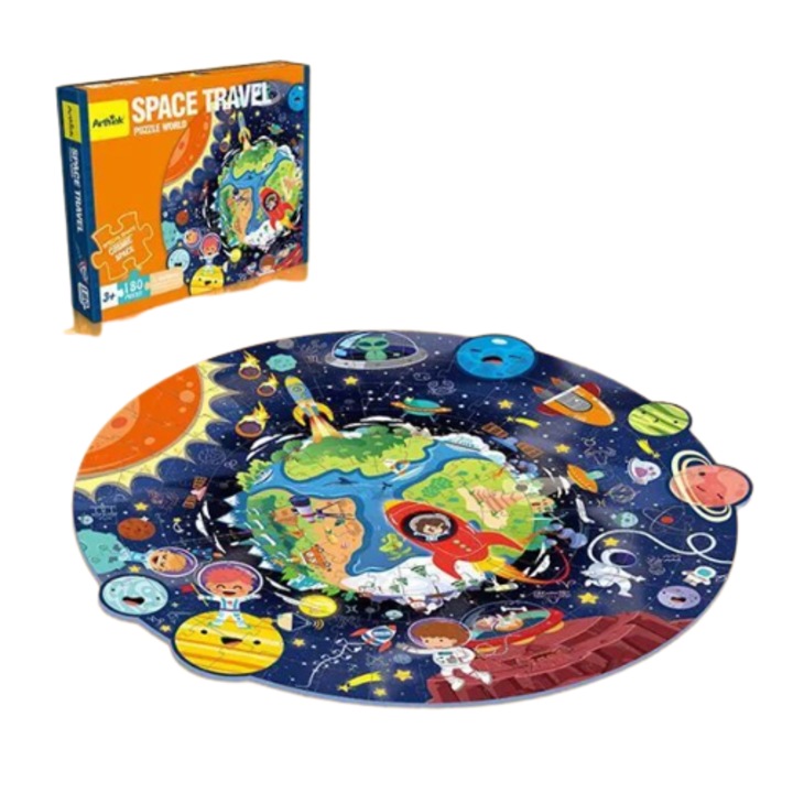 Puzzle Rotund 180 Piese - Calatorie in Spatiu