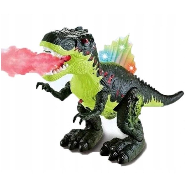 Dinozaur mare Robot T-rex, Miscari realiste si sunete specifice, luminati, verde
