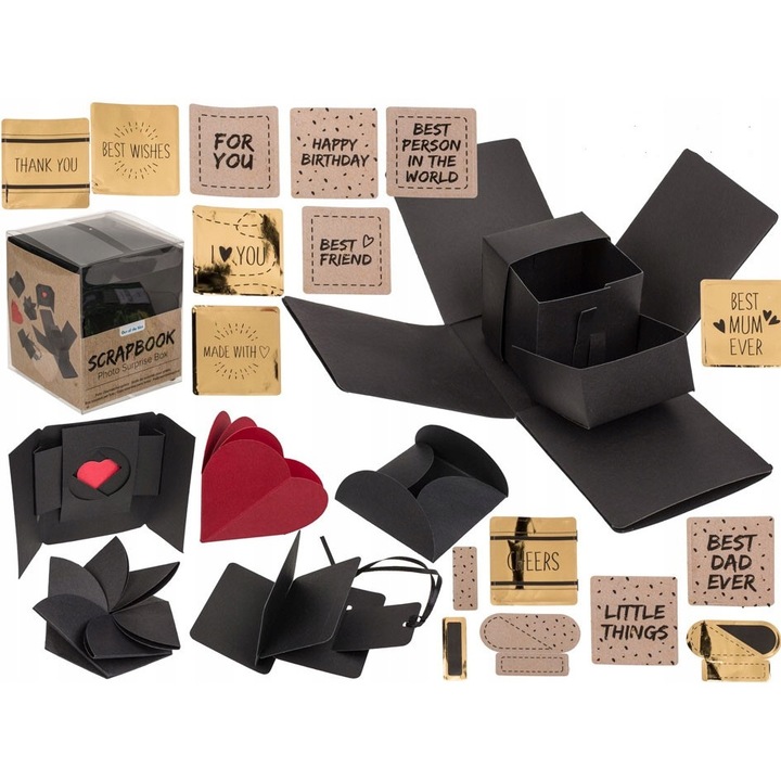 Album foto, OOTB, PVC, 12x11x11, Negru