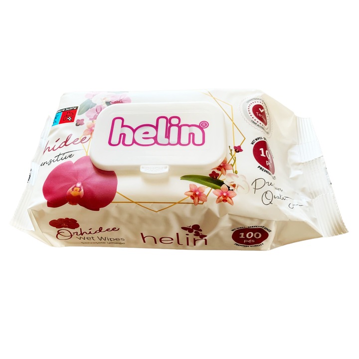 Servetele umede Helin Orhidee Wipes, 100 buc