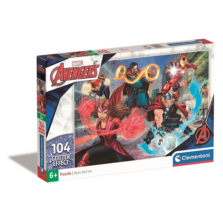 Clementoni 104 db-os Szuper Színes puzzle - Marvel Bosszúállók - Glitter effect (20347)