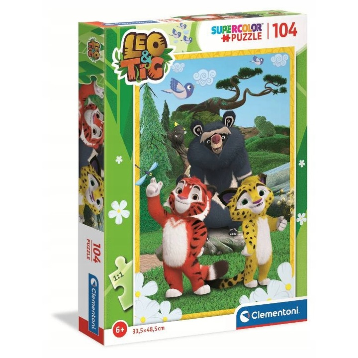 Clementoni - Puzzle Leo és Tig az erdőben - 100 darab