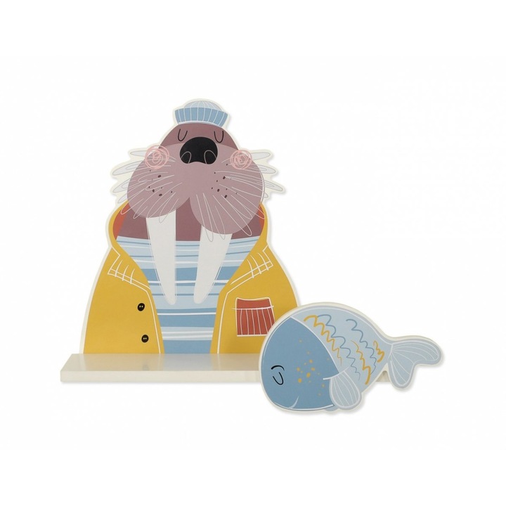 Етажерка за детска стая, My Sweet Baby, Модел - Морса, МДФ, 50 х 15 см, Многоцветна