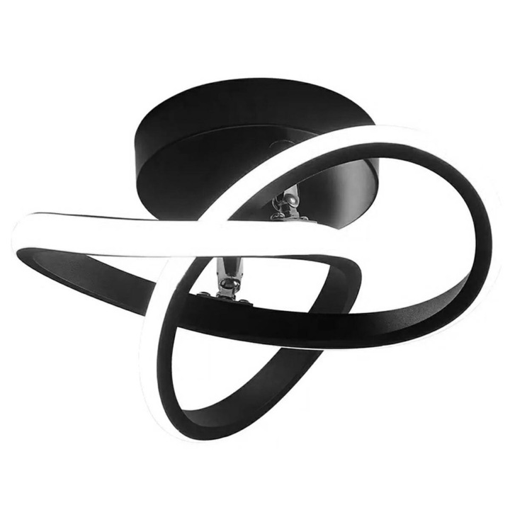 Lustra LED, Zola®, montare tavan, 230 V, din metal, 24W, lumina alb neutru, 12x10x26 cm, neagra