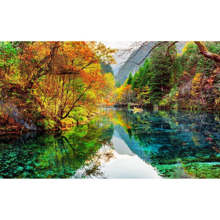 Öntapadó PVC tapéta - Táj erdőkkel és fákkal 076, 100 x 150 cm