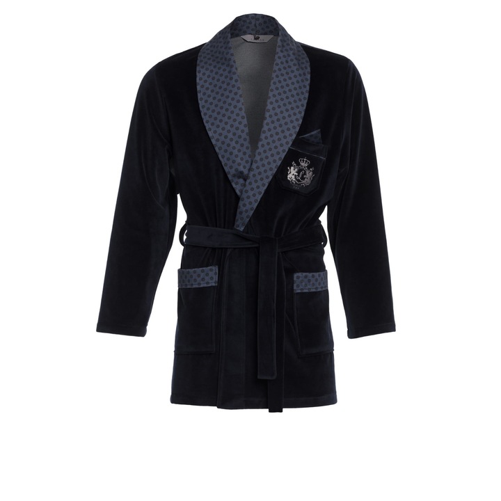 Halat de baie Revise, Bumbac/Poliester, Bleumarin, L