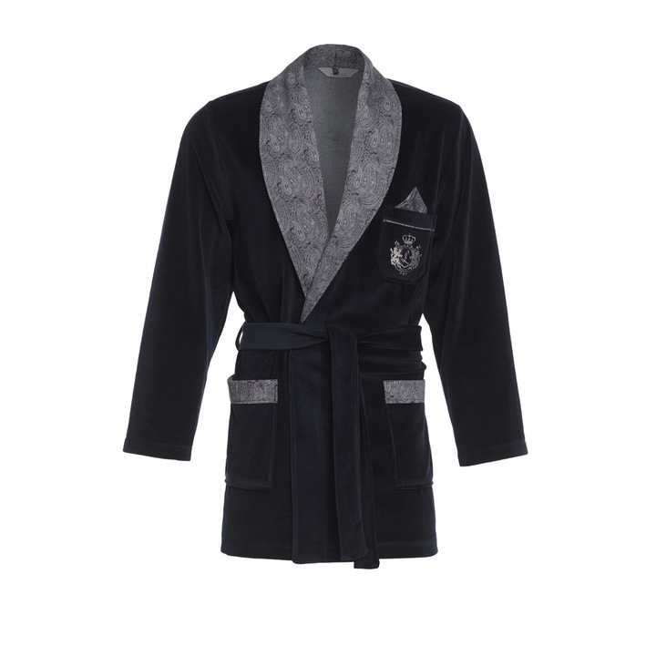 Halat de baie Revise, Bumbac/Poliester, Bleumarin, L