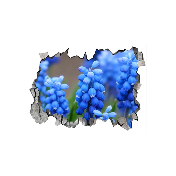 Autocolant decorativ, Gaura in perete, Arbori si flori, Multicolor, 83 cm, 279ST-3