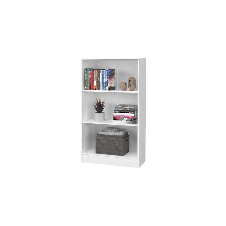 Biblioteca haaus Flint, 2 Polite, Alba, 70 x 32 x 122 cm