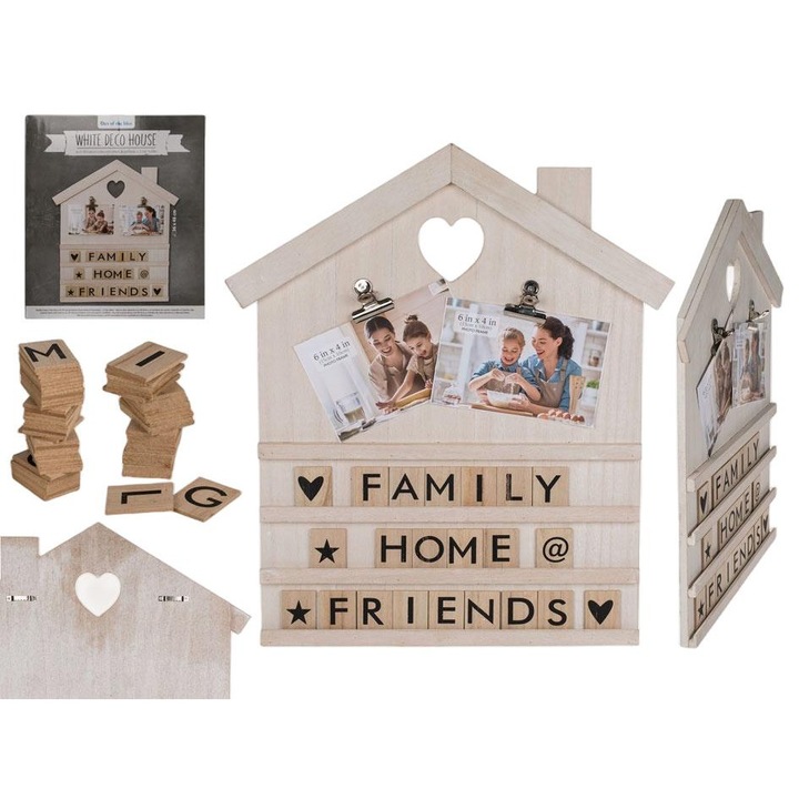 Рамка за снимка, дърво/метал, 10x15, бежово