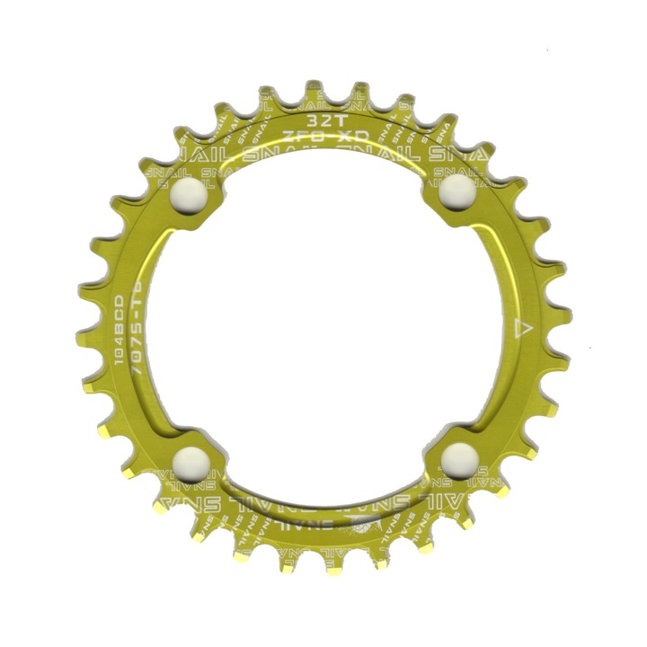 Foaie angrenaj rotunda, Snail, Narrow-Wide, verde-citron, 32 dinti