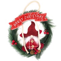 Coronita decorativa Holly, rosu, diametru 20 cm