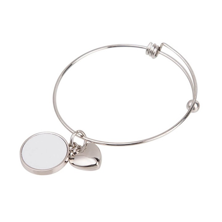 Bratara metalica cu pandantiv sublimabile - rotund