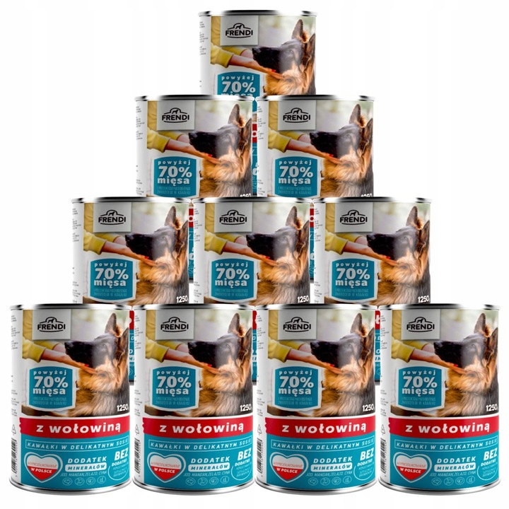 Set 10 conserve hrana caini, Frendi, Vita, 1250 g
