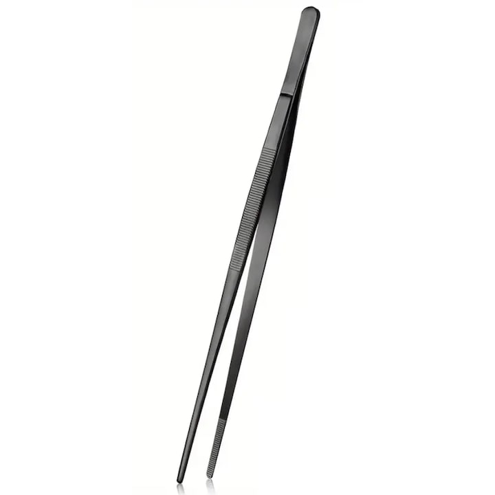 Penseta servire, otel inoxidabil, neagra, Syamag, 31 cm