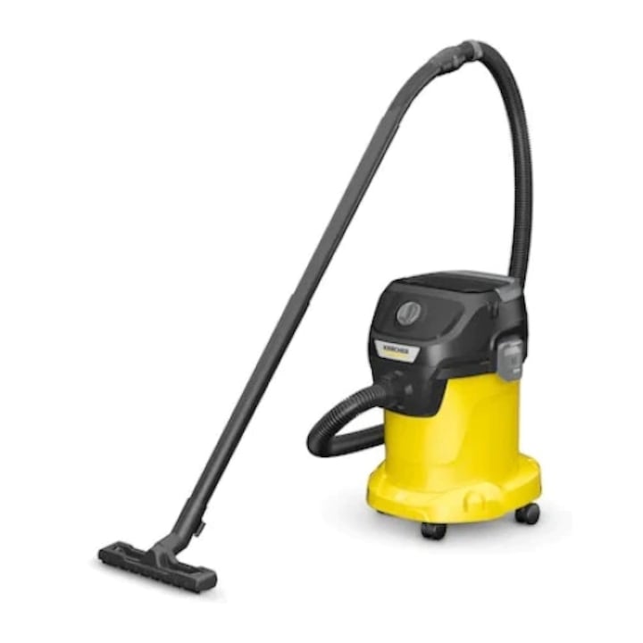 Aspirator Karcher KWD 3 V-17/4/20/F, aspirare umeda si uscata, 1000W, 17l, furtun 2m, Galben-Negru