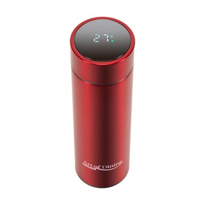 Termos Inox 450 ml, Indicator Led Temperatura, Rosu