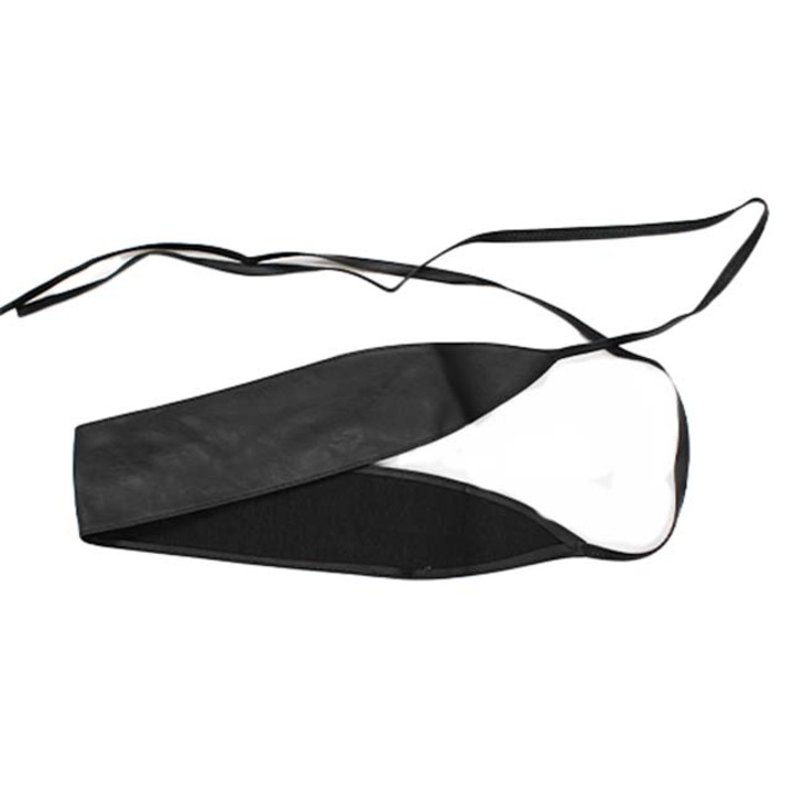 Fekete Dotty fűző öv, széles, ökológiai bőrből, elasztikus zsinórral, 70 cm