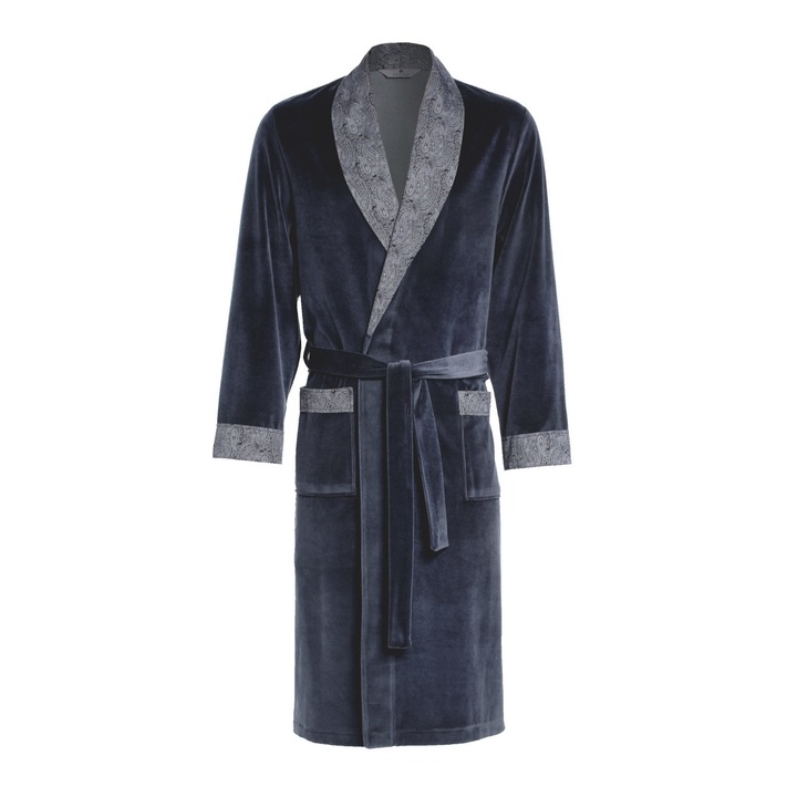 Halat de baie, Revise, Bumbac/Velur, Pentru barbati, Negru, Masura 4XL