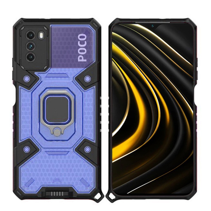 Кейс за Xiaomi Poco M3, Techsuit Honeycomb Armor, син