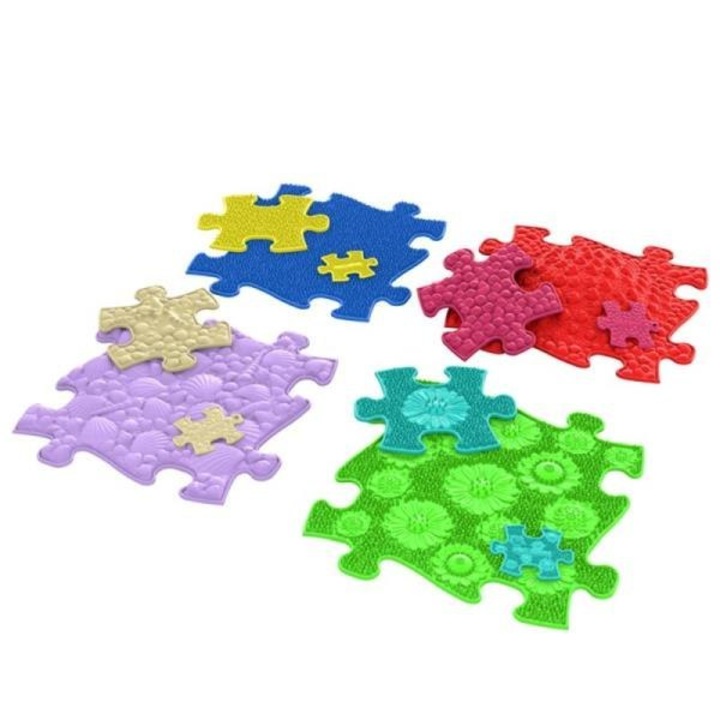 Covoras ortopedic tip puzzle, Askato, 12 piese, 1 an+, Multicolor