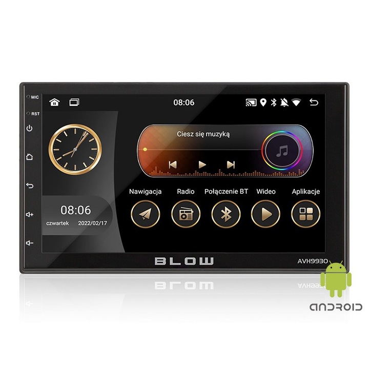Blow 78-320 AVH-9930 2 DIN, 4 x 50W, USB, AUX, Bluetooth, WiFi, GPS, Fekete autórádió