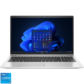 Laptop HP ProBook 450 G9 cu procesor Intel Core i5-1235U pana la 4.40 GHz, 15.6", Full HD, 16GB, 512GB SSD, Intel Iris Xe Graphics, Windows 11 Pro, Silver