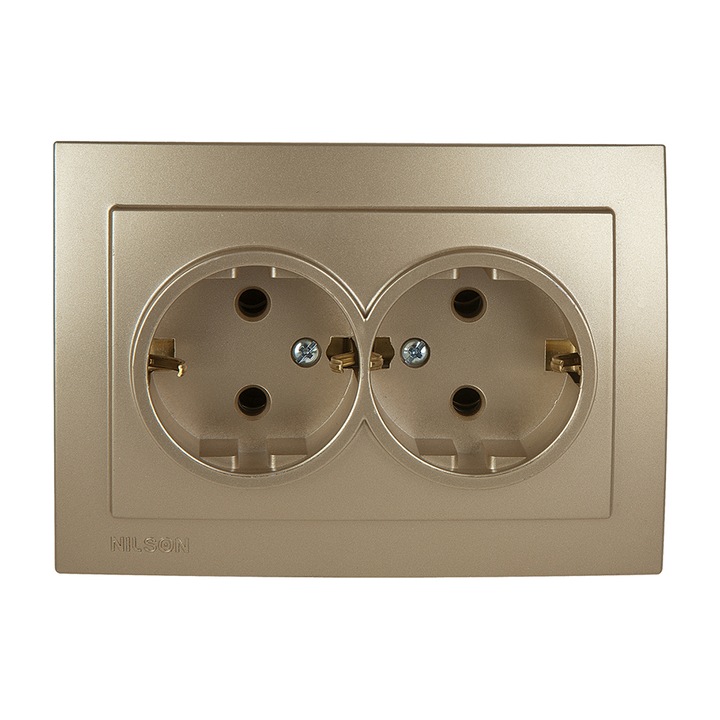 Електрически Контакт Nilson Electric TOURAN, Двоен, Злато