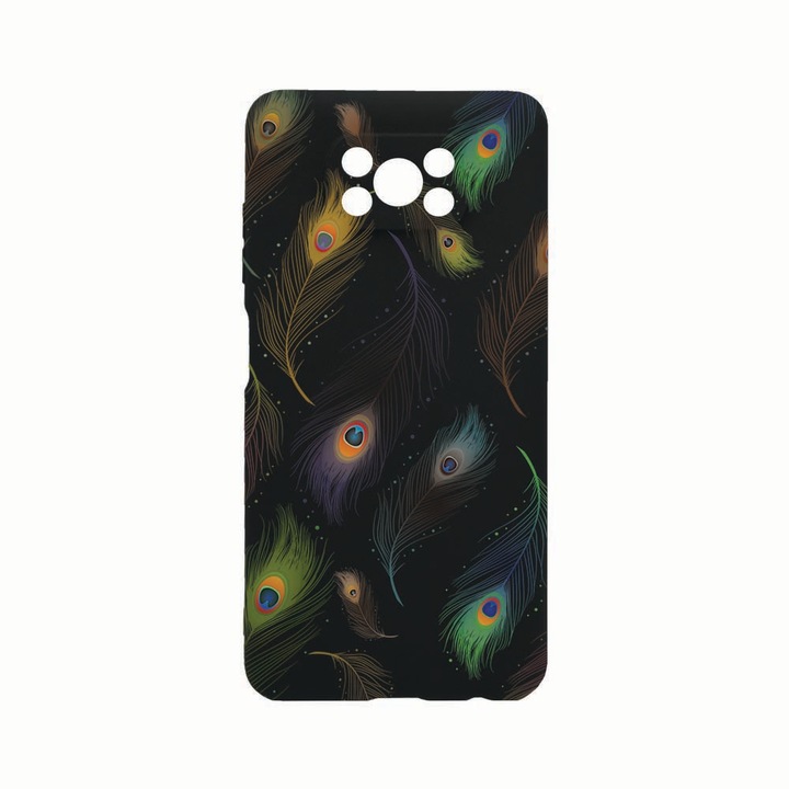 Szilikon telefontok, Xiaomi Poco X3 / Poco X3 (NFC), Flower, Kamera védő, Fekete c-B 152