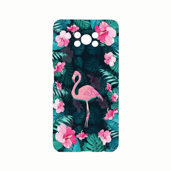 Szilikon telefontok, Xiaomi Poco X3 / Poco X3 (NFC), Flamingo, Kamera védő, Fekete c-B 247