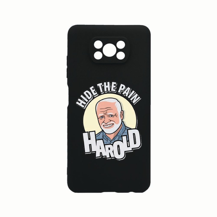 Husa Silicon, Compatibila Cu Xiaomi Poco X3 / Poco X3 (NFC), Harold Hide The Pain, Rezistenta la uzura, Protectie Camera, Negru c-B 662