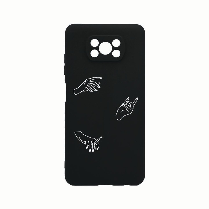 Szilikon telefontok, Xiaomi Poco X3 / Poco X3 (NFC), Hands, Kamera védő, Fekete c-B 740