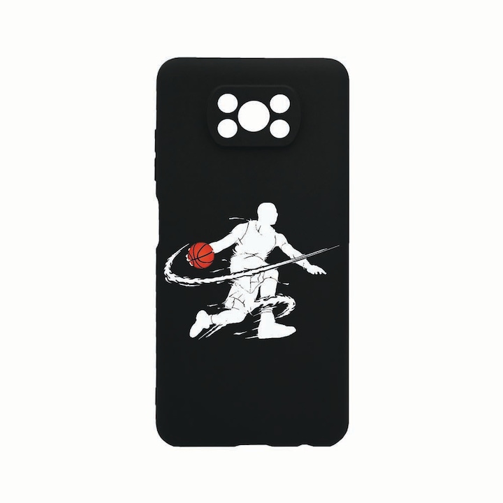 Szilikon telefontok, Xiaomi Poco X3 / Poco X3 (NFC), Basketball, Kamera védő, Fekete c-B 791