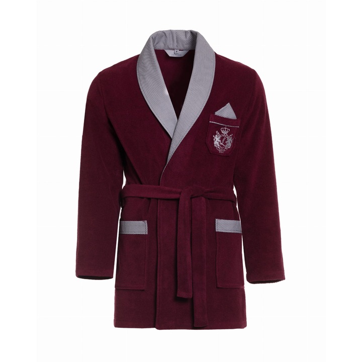 Halat de baie Revise, Bumbac/Poliester, Rosu inchis, XL