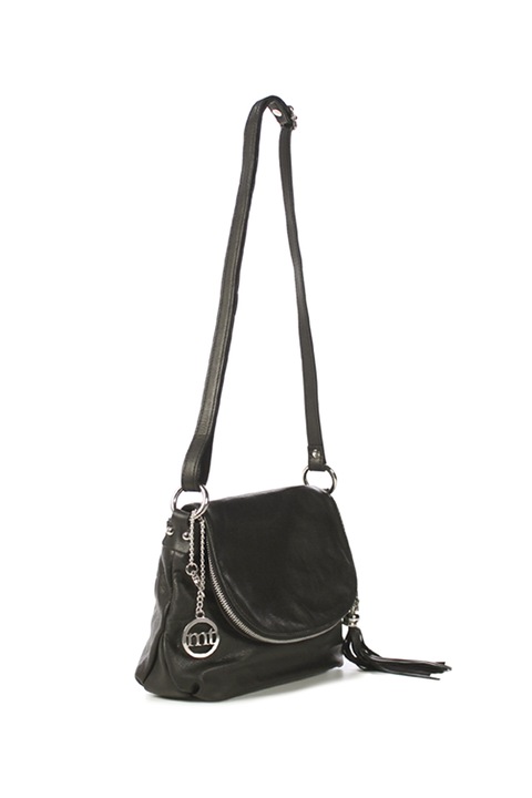 Mia Tomazzi, Geanta crossbody de piele Bausam, Negru, 20 x 27 x 5 cm