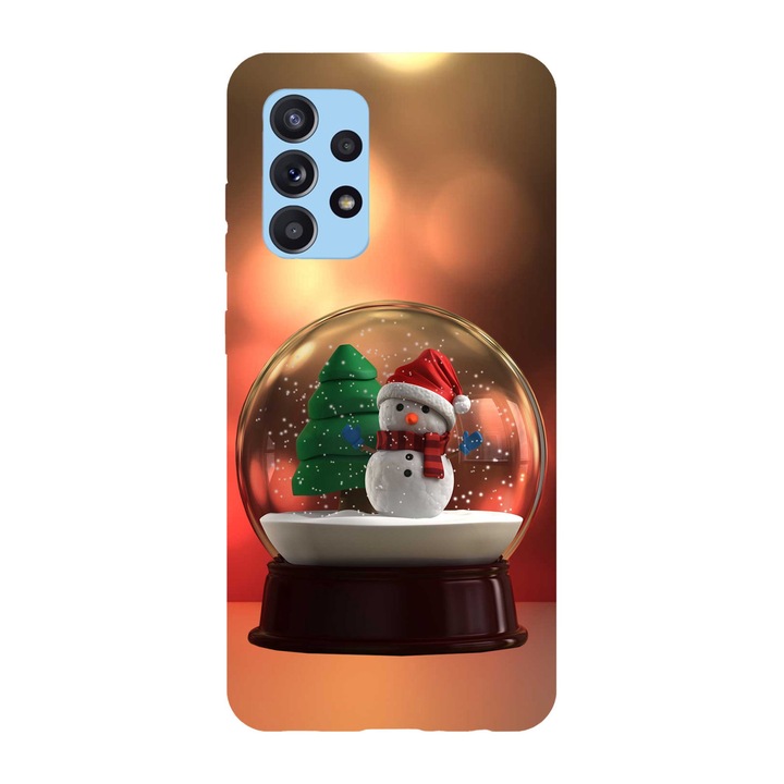 Коледен калъф, съвместим с Samsung Galaxy Xcover 5 Снежен човек снежен глобус, силикон, TPU, обратното