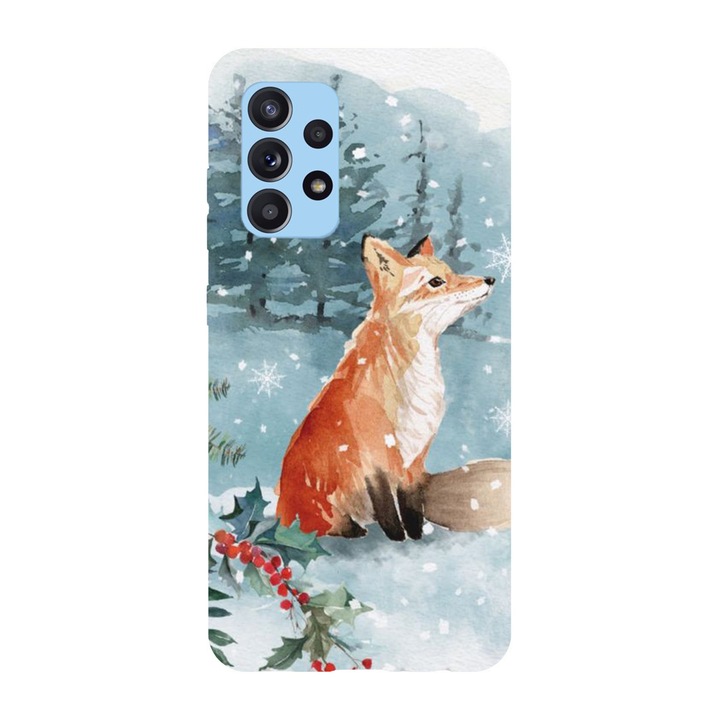 Коледен калъф, съвместим с Samsung Galaxy Xcover 5 Winter fox, силикон, TPU, обратното