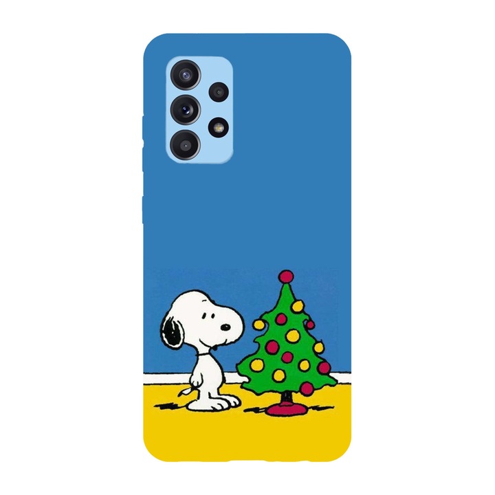 Коледен калъф, съвместим с модел Samsung Galaxy A51 5G Snoopy build a snowman, силикон, TPU, обратното