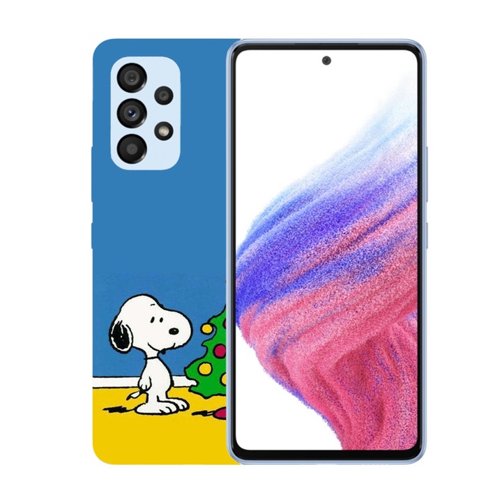 Karácsonyi tok kompatibilis a Samsung Galaxy A32 5G modellel, hóembert építő Snoopy, szilícium, TPU, Viceversa