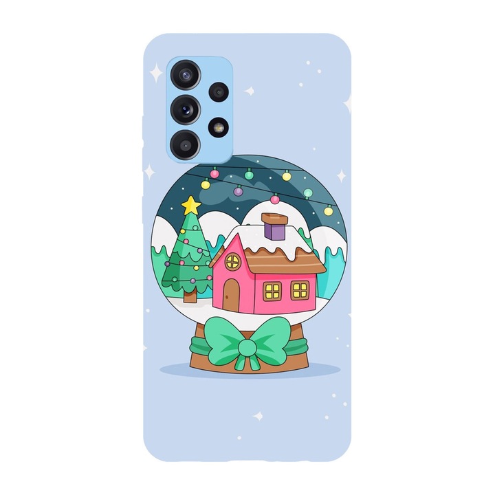 Коледен калъф, съвместим с Samsung Galaxy Xcover 5 Snowflake Christmas globe, силикон, TPU, обратното